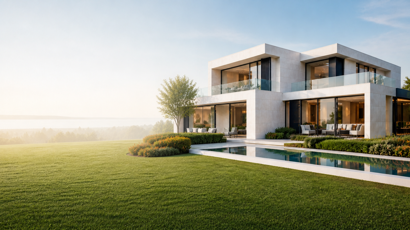 Residencia contemporánea con jardín
